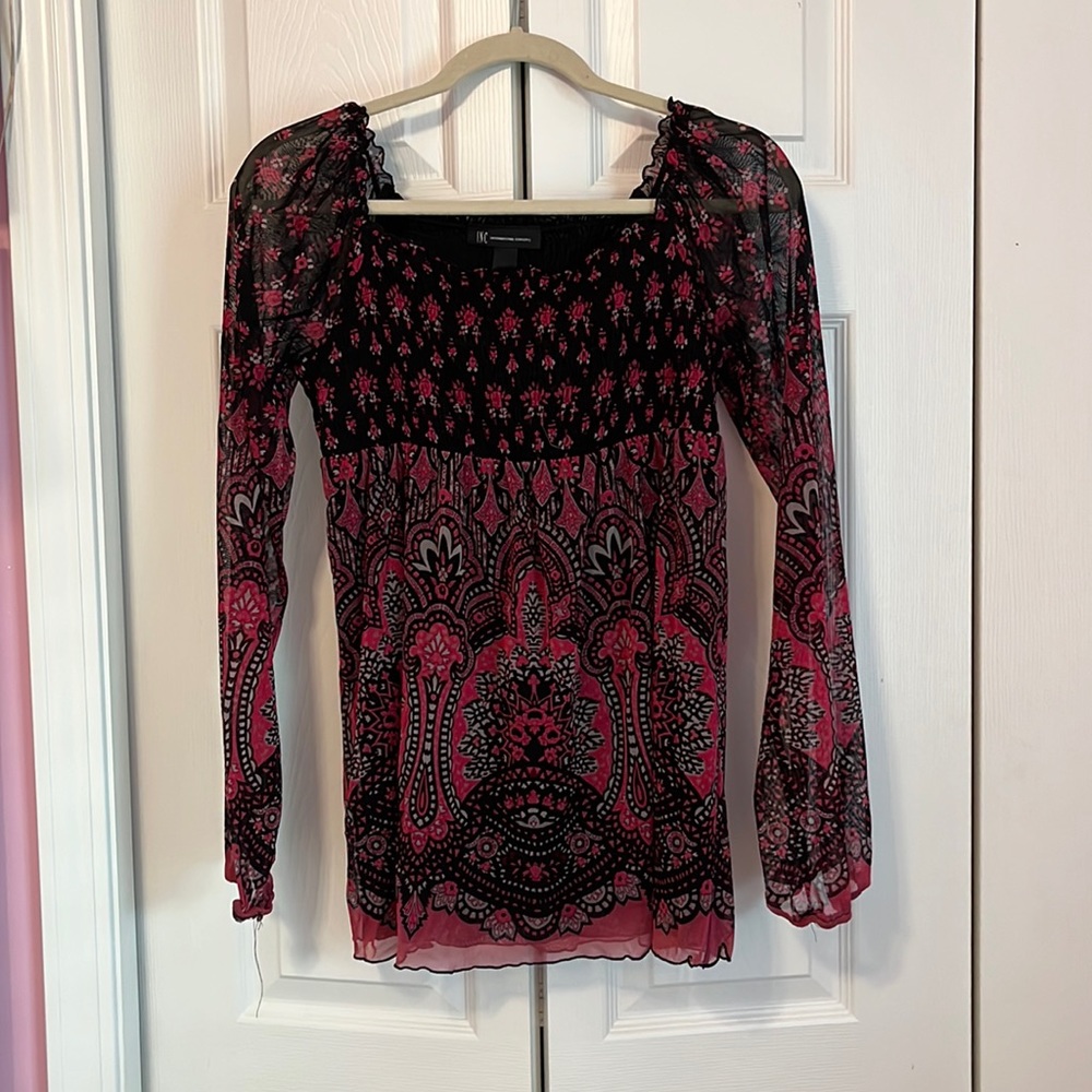 Black Floral INC Top